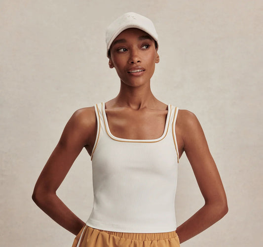 Barney Piped Tank - White/ Apple Cinnamon