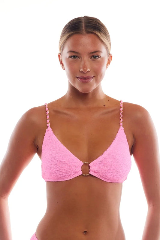 BLUEWATERS CHAINS BRALETTE GOLD RING BIKINI TOP - Black