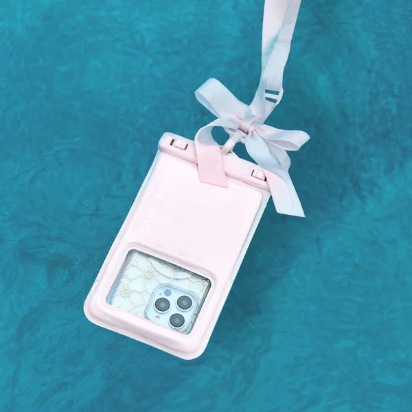 Waterproof Phone Pouch - ballet pink bow