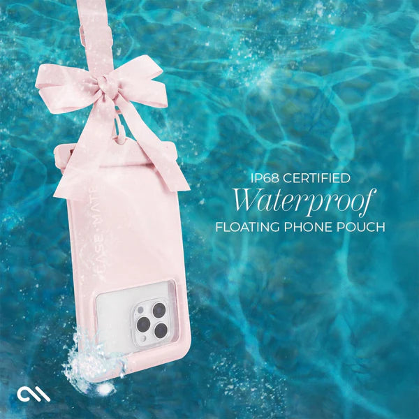 Waterproof Phone Pouch - ballet pink bow