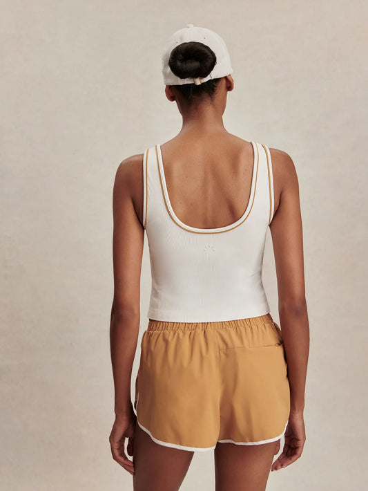 Barney Piped Tank - White/ Apple Cinnamon