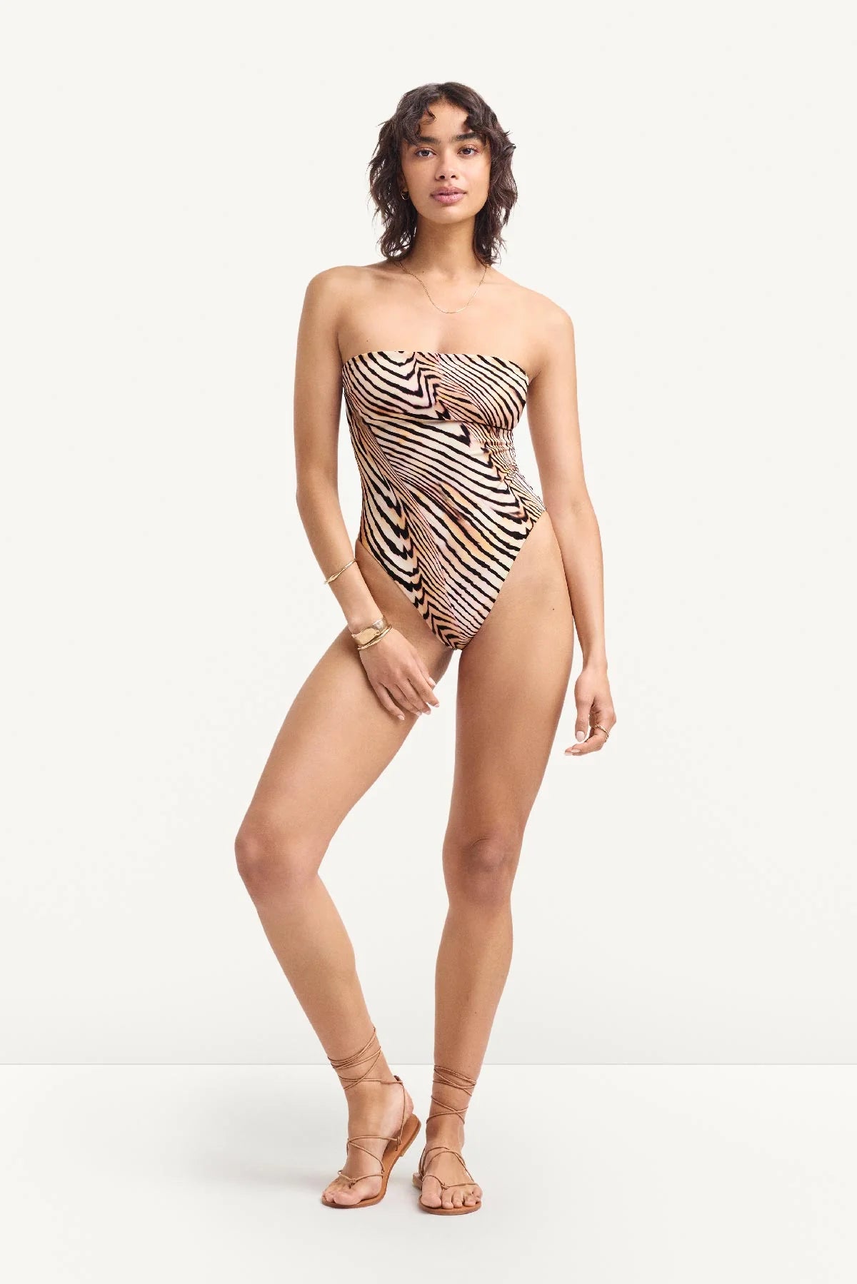 Classic Bandeau One Piece - Shell Stripe EcoShimmer S-XL