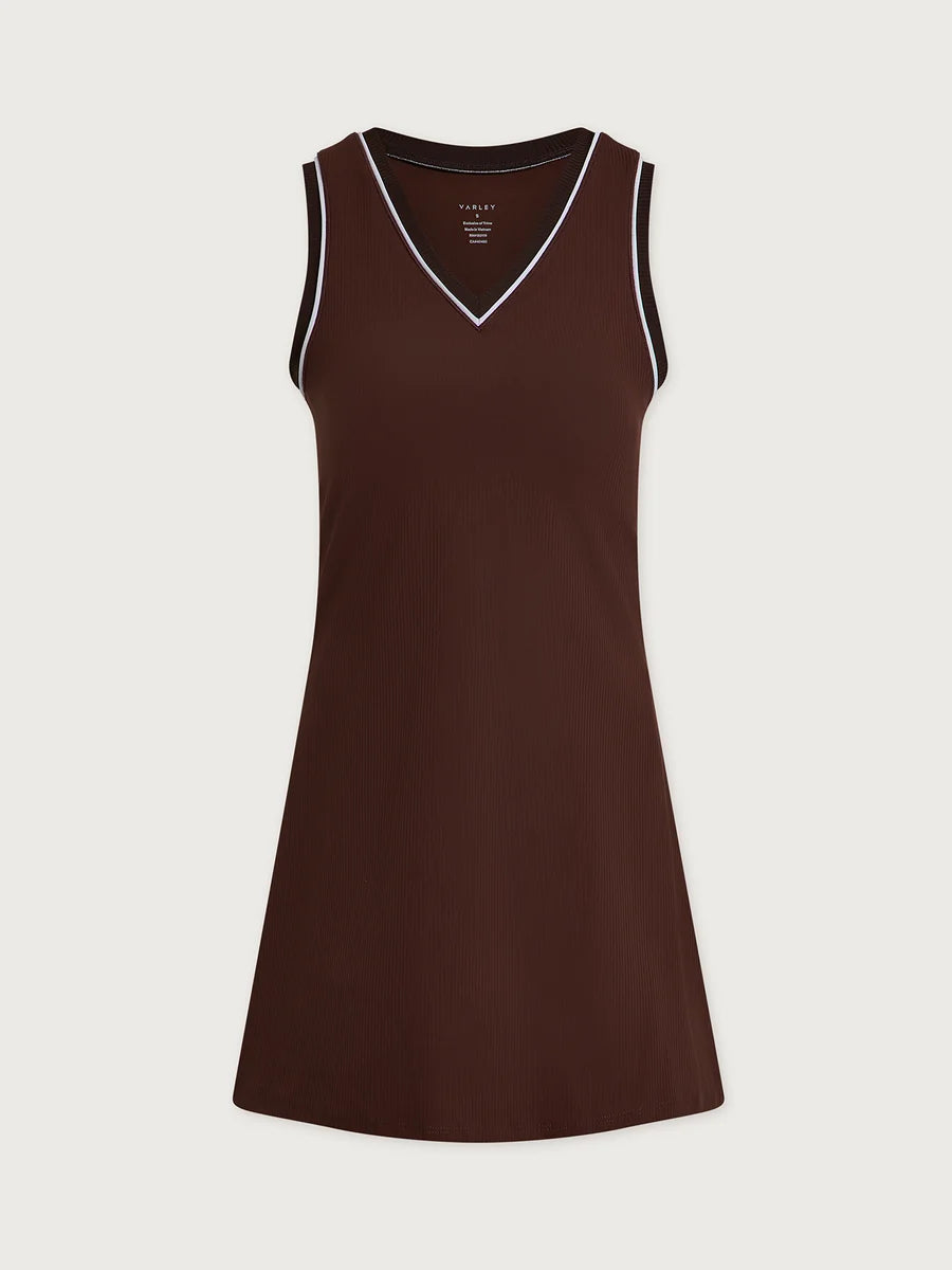 Kalani V-Neck Dress 31" - Brown Stone