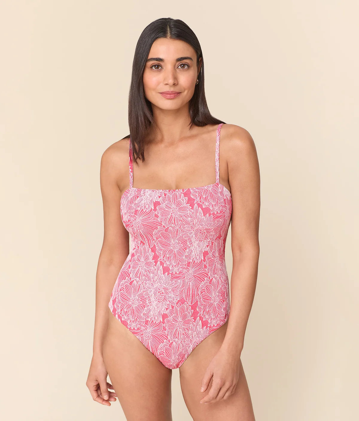 The Mersea One Piece- Peachy Garden Jacquard