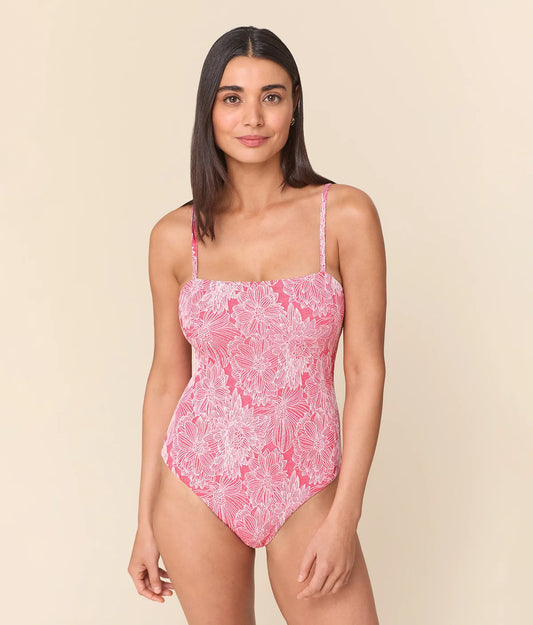 The Mersea One Piece- Peachy Garden Jacquard