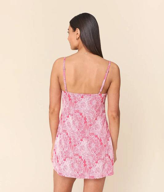 The Amalfi Swim Dress - Peachy Garden Jacquard