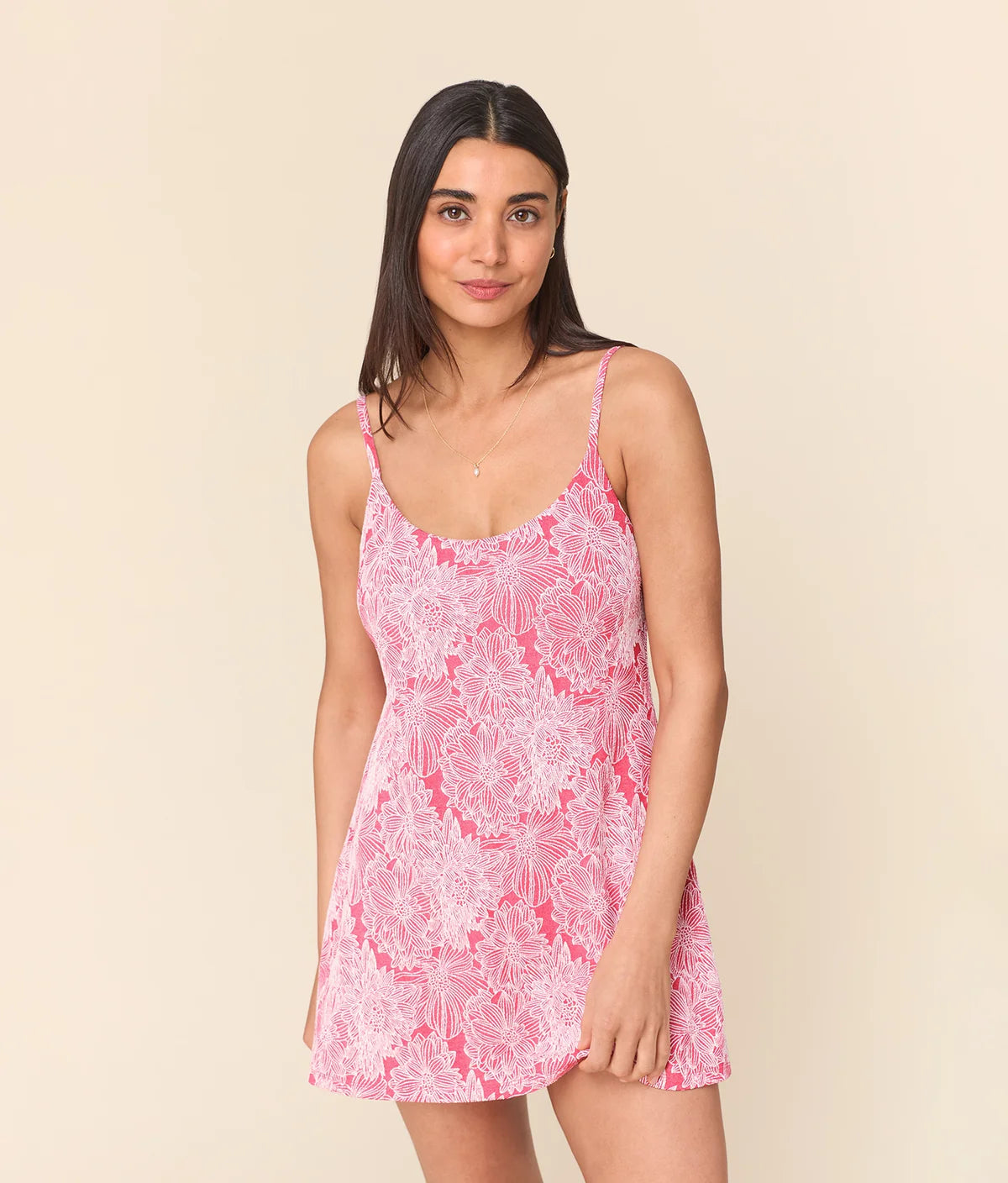 The Amalfi Swim Dress - Peachy Garden Jacquard