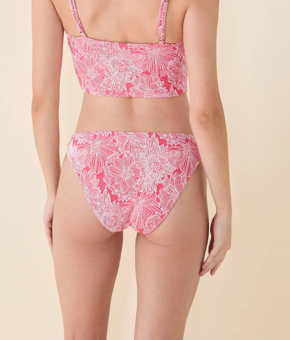 The Signature Bikini Bottom - Peachy Garden Jacquard