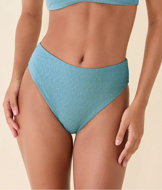 The 90s High Waist Bikini Bottom - Serene Shimmer