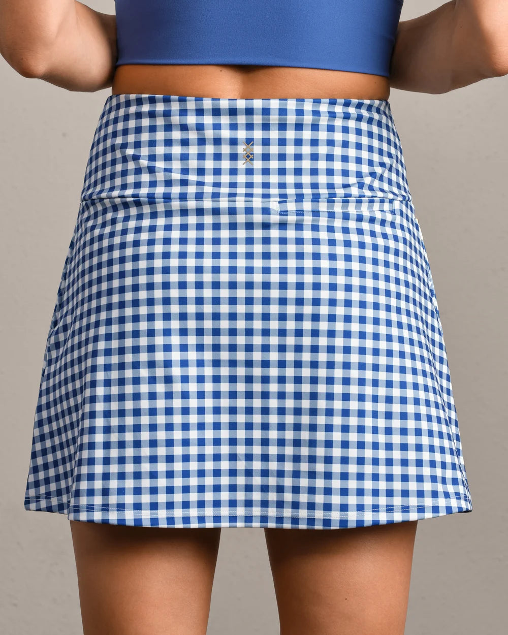 16" Course to Court Skort - Deep Sea Blue Gingham
