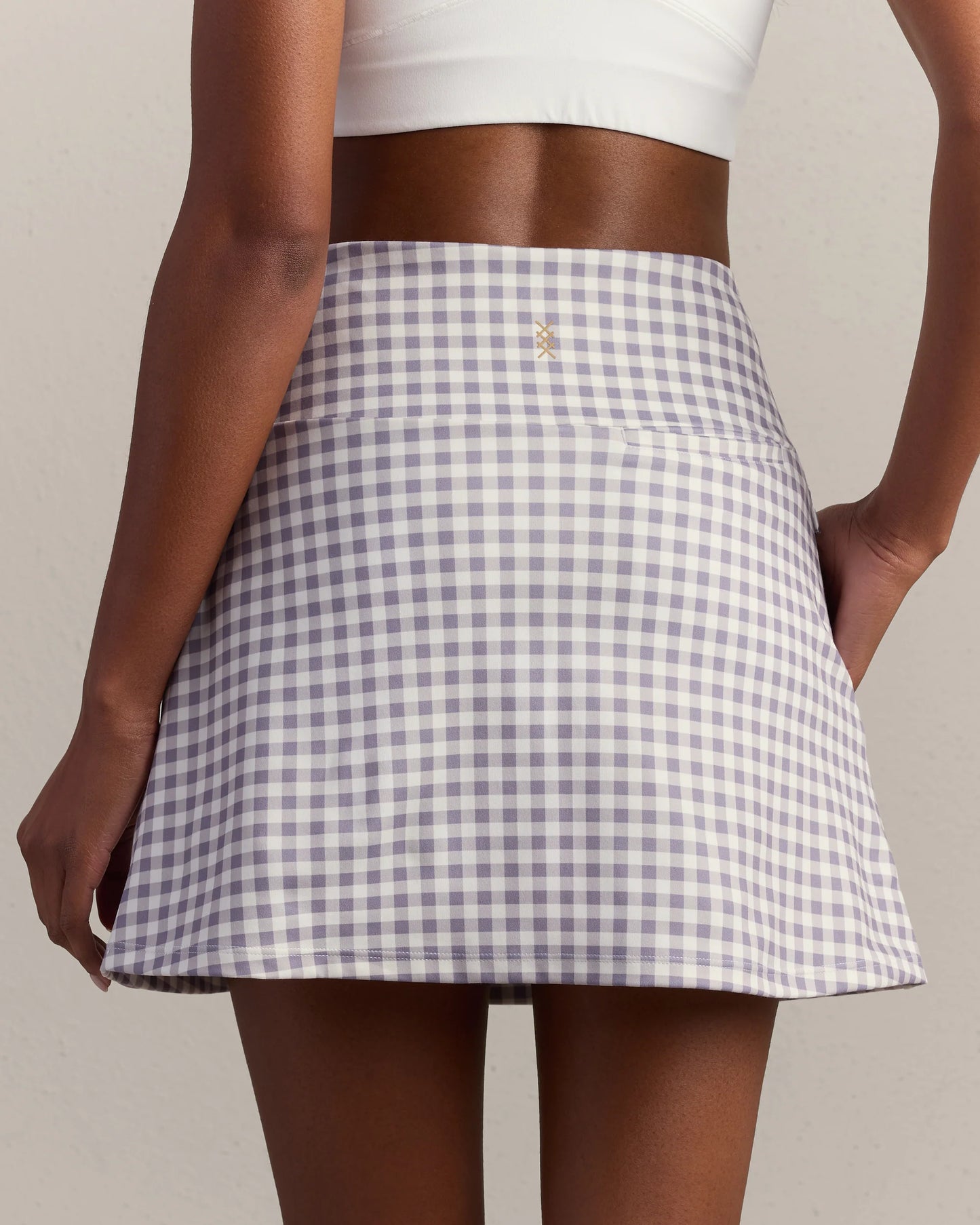 16" Course to Court Skort - Purple Smoke Gingham