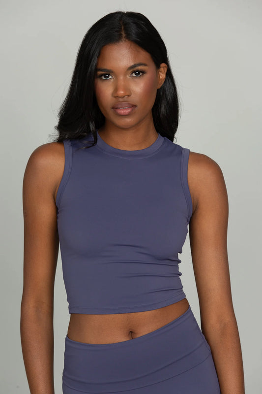 CoreSculpt Crop Tank - Pale Indigo