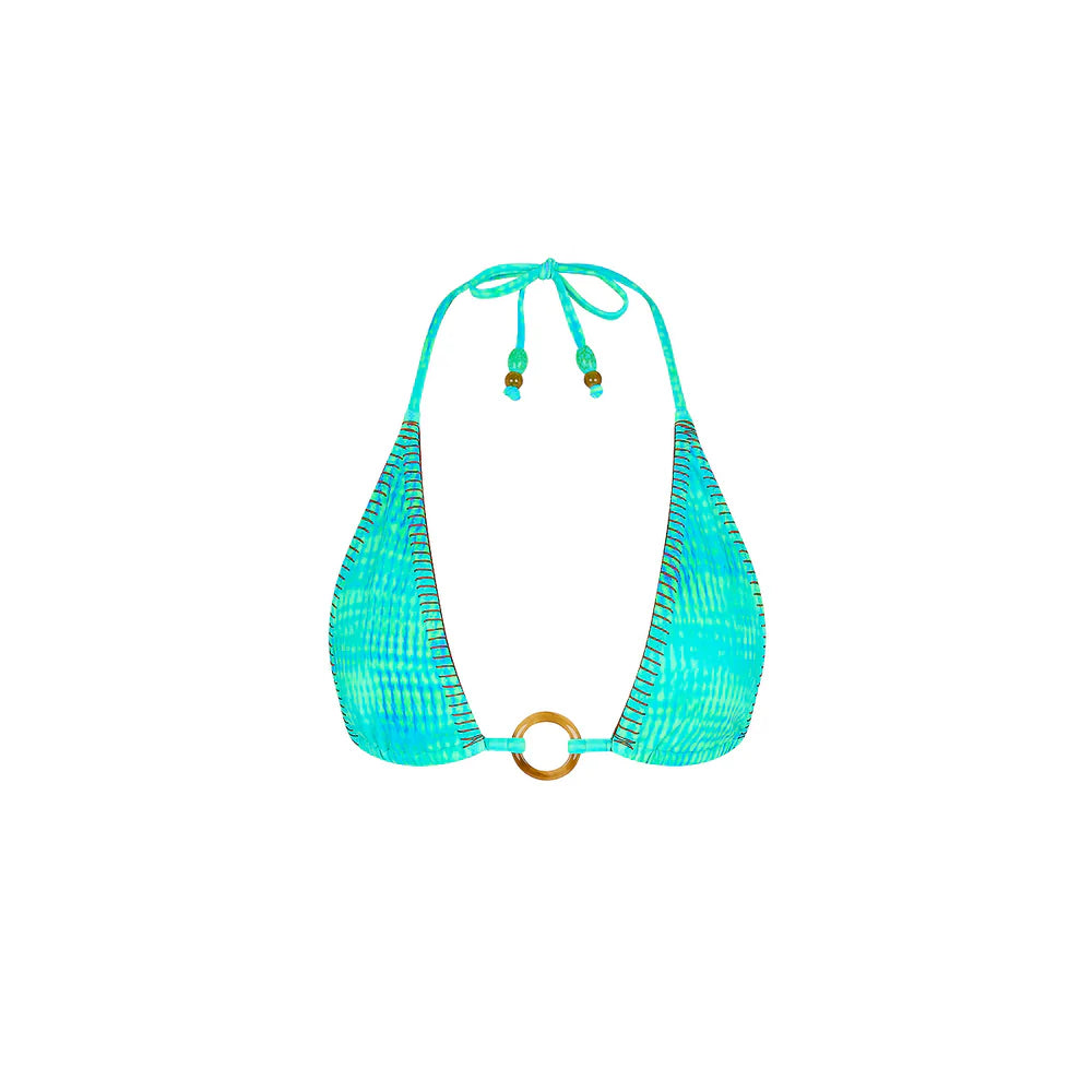 Lace Stitch Ring Halter Bikini Top - Summer Seas XS-3XL