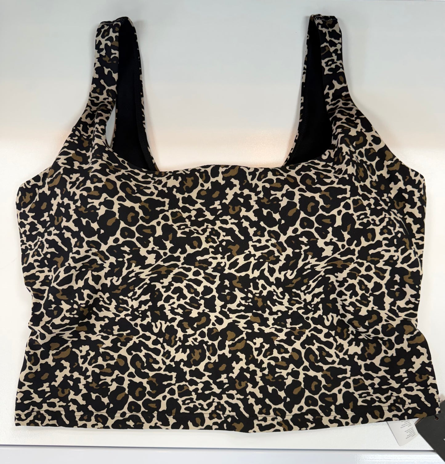 Built-In Cropped Bra Tank- Leopard 1XL