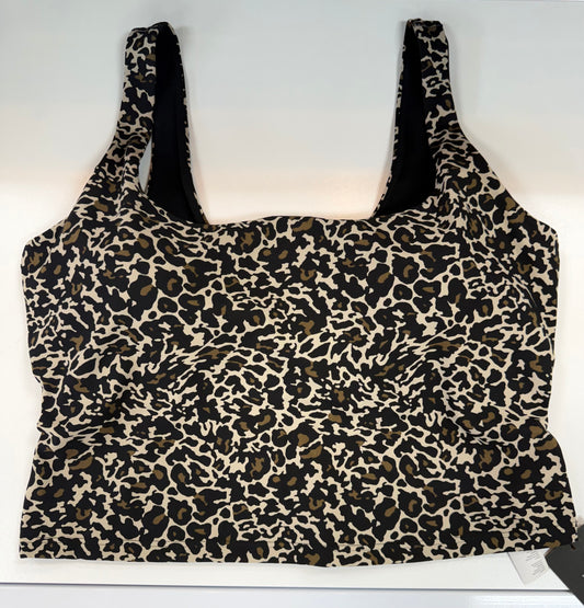 Built-In Cropped Bra Tank- Leopard 1XL