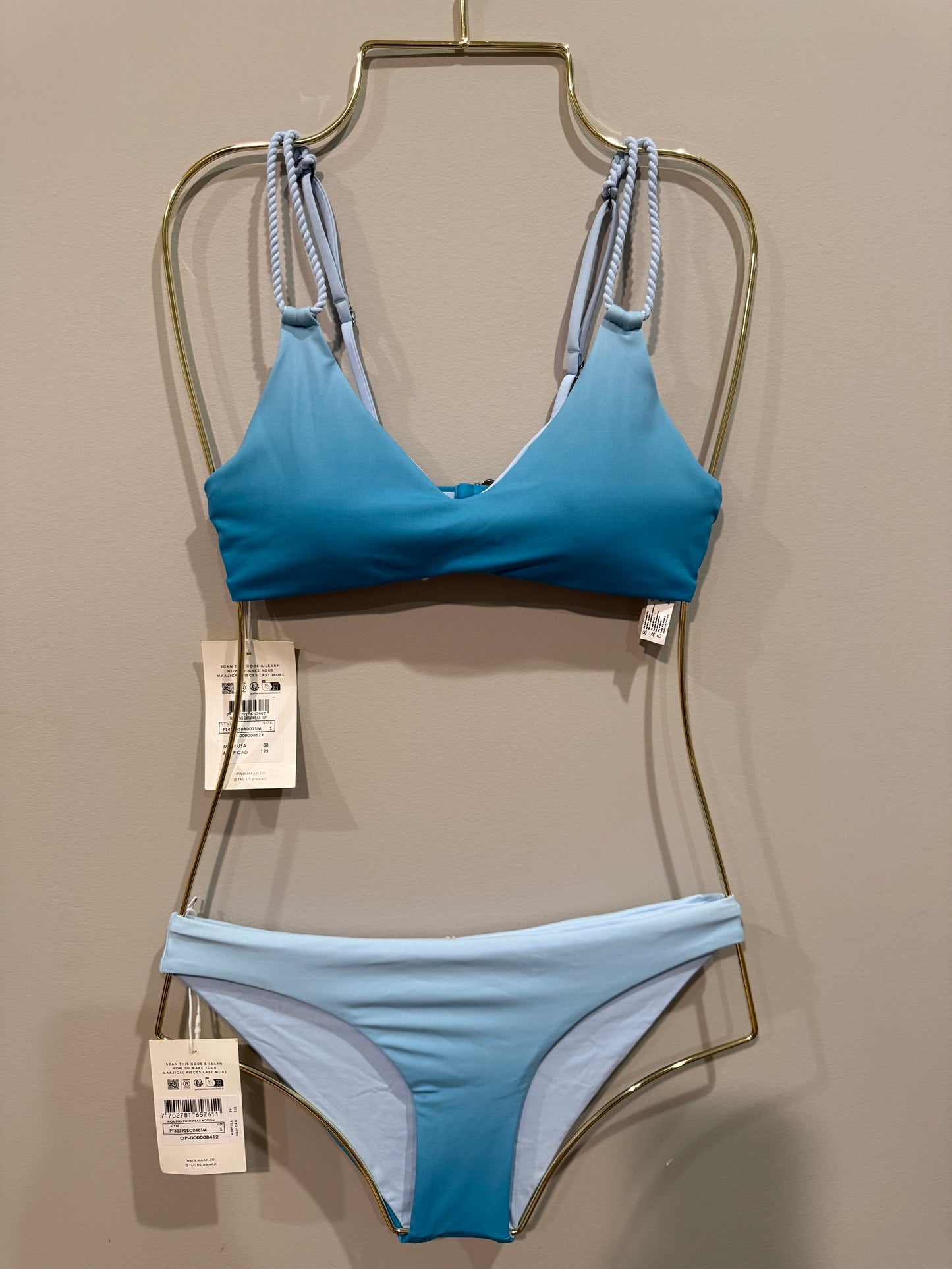 Vine Whimsy Flirt Low Rise Thin Side Bikini Bottom - Reversible