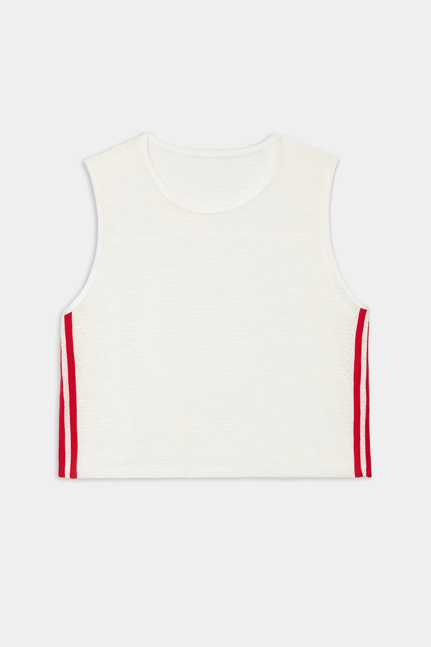 Logan Mesh Tank With Stripe - White/Red