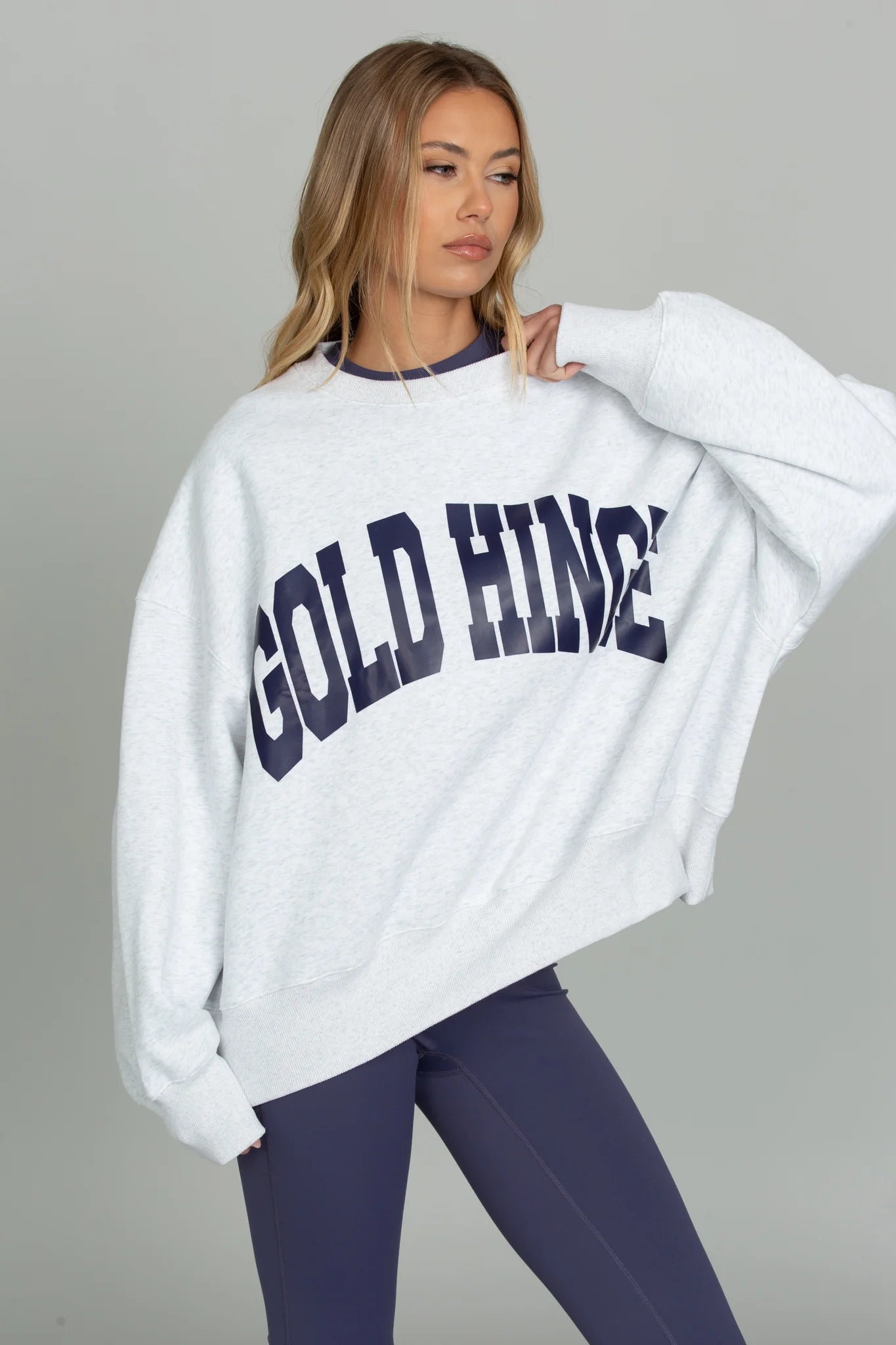 Wide Arm Sweatshirt - Heather/Indigo XS-XXL