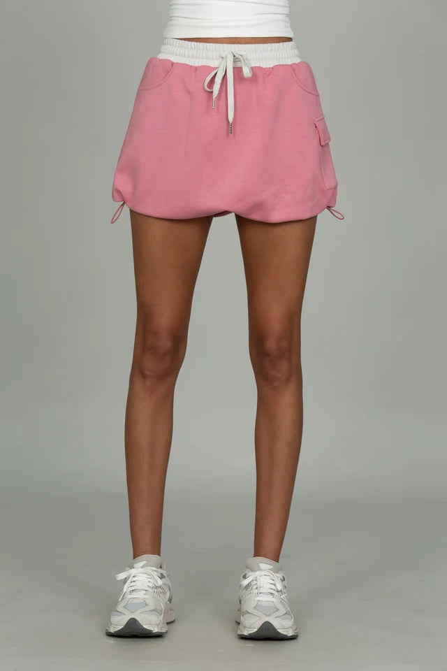 Bungee Hem Bubble Skirt - Desert Rose