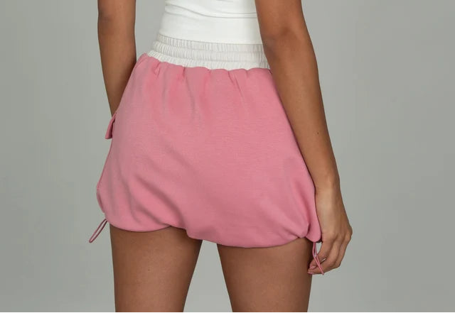 Bungee Hem Bubble Skirt - Desert Rose