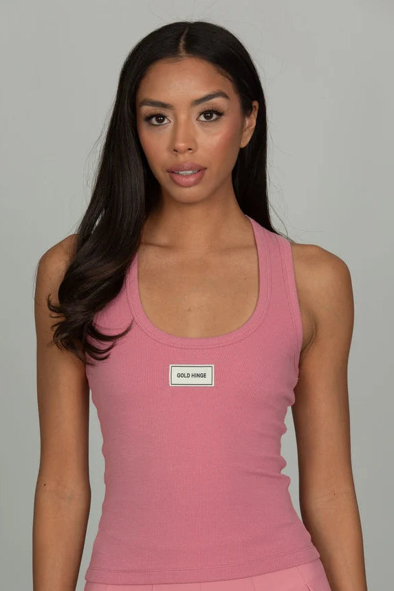 Ribbed Cotton Tank - Desert Rose