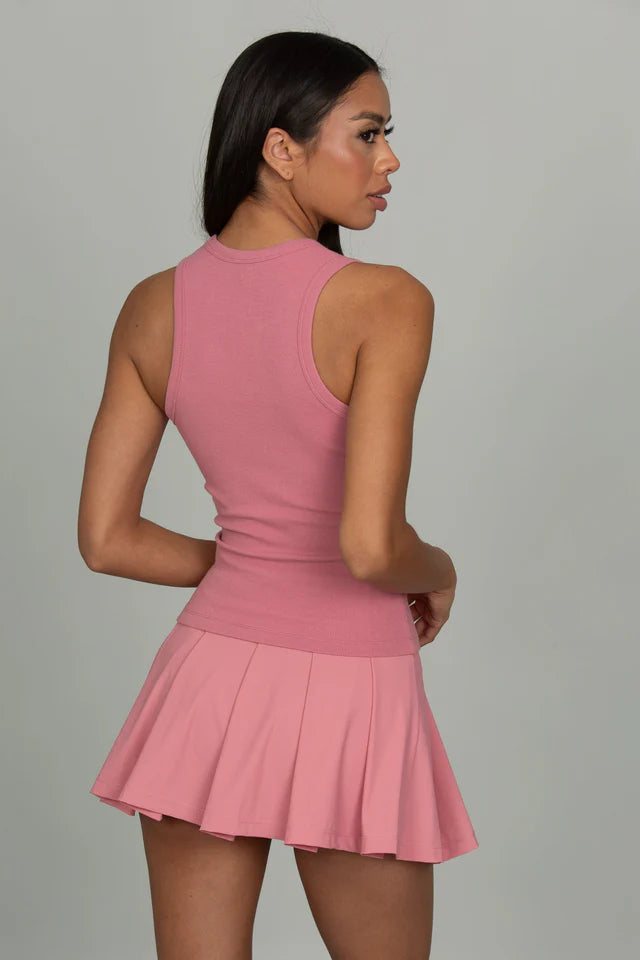 Ribbed Cotton Tank - Desert Rose
