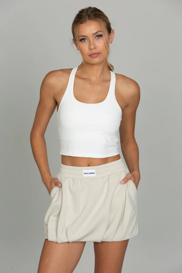 LuxeSoft Bubble Skirt - Natural XS-XXL