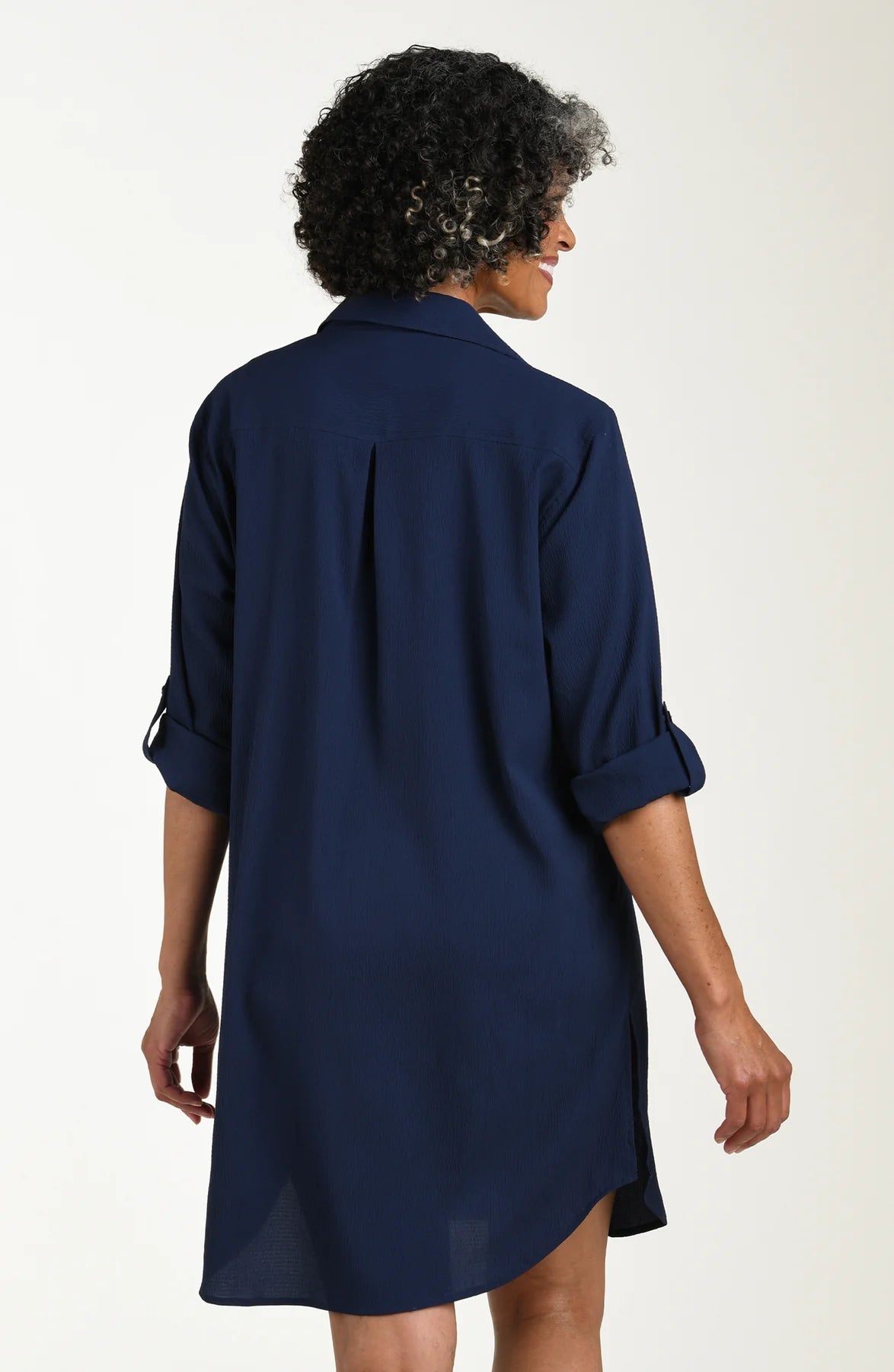 Woven Covers Button Down Tunic - Indigo XS-XL