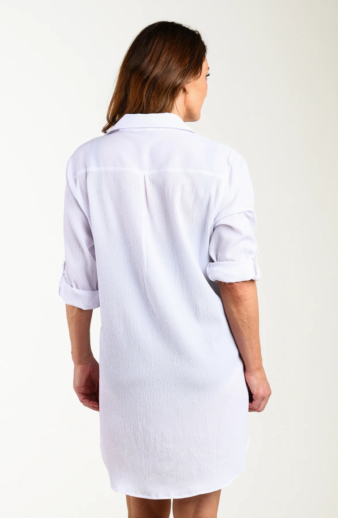 Woven Covers Button Down Tunic - White XS-XL