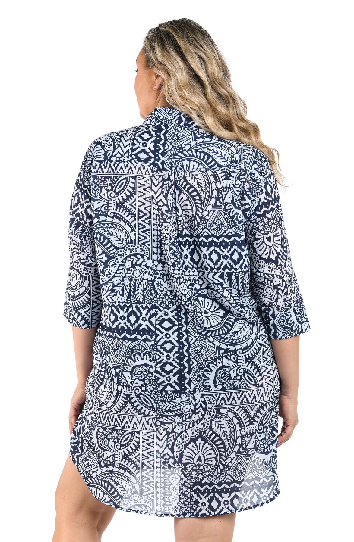Island Bohemia Button Down Tunic - 1X-3X