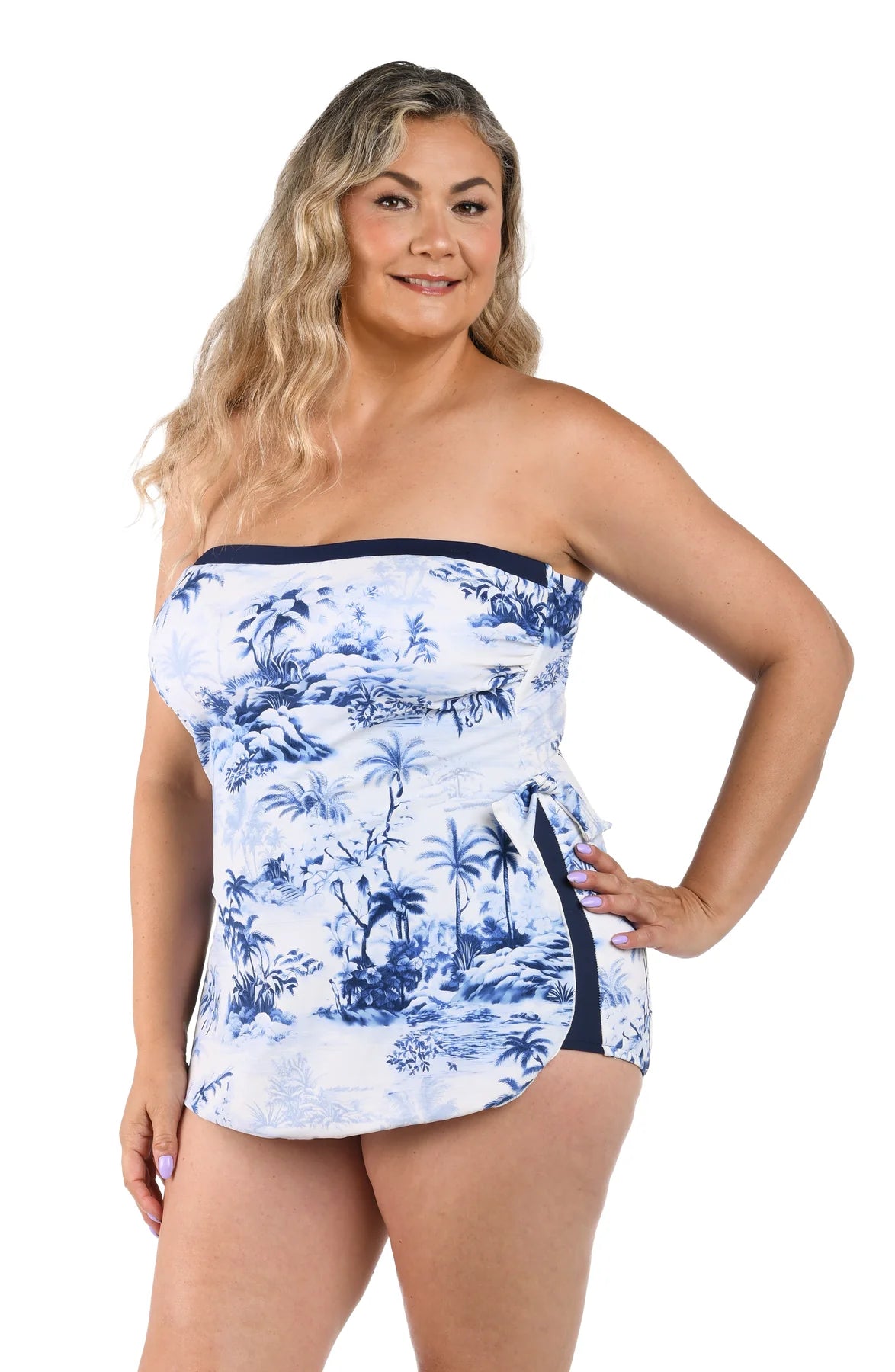 Toile De Tropical Bandeau Sarong One Piece 16W-24W