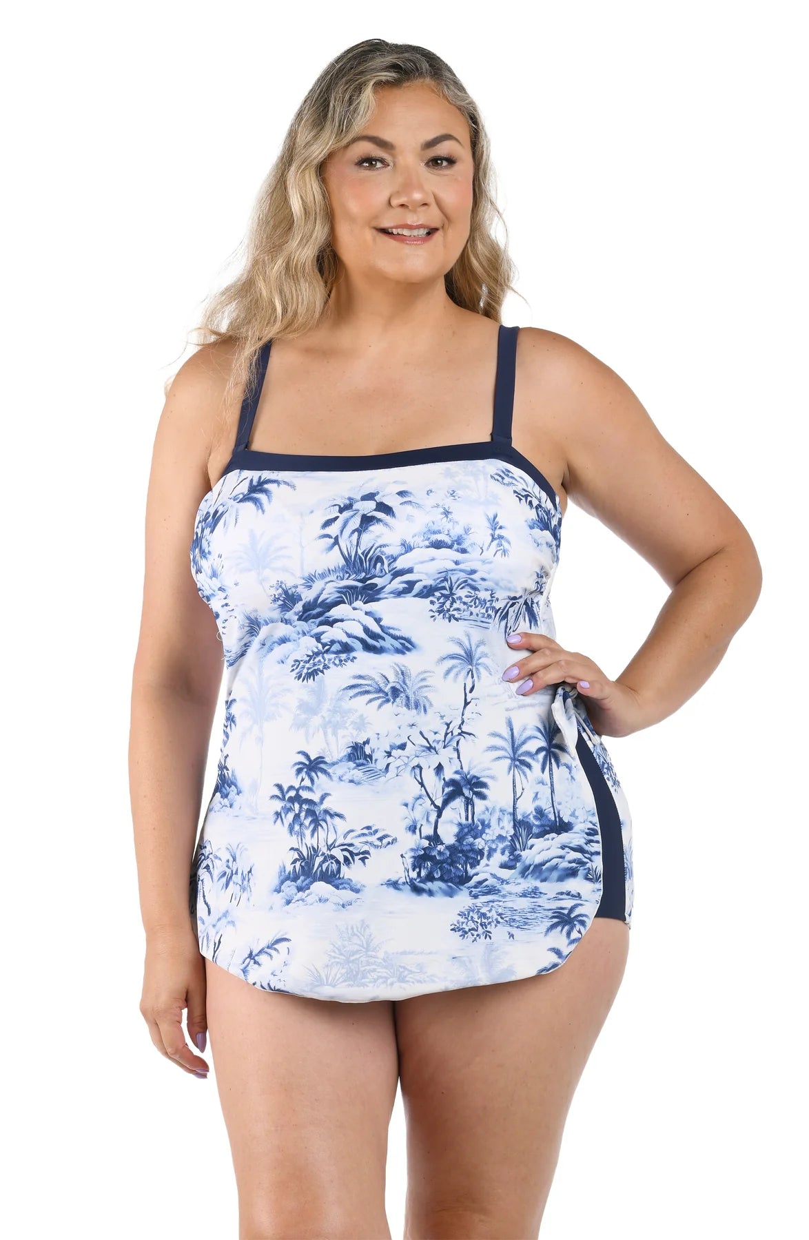 Toile De Tropical Bandeau Sarong One Piece 16W-24W
