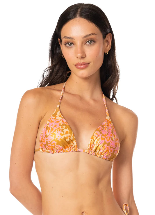 Cheetah Sun Balmy Sliding Triangle Bikini Top