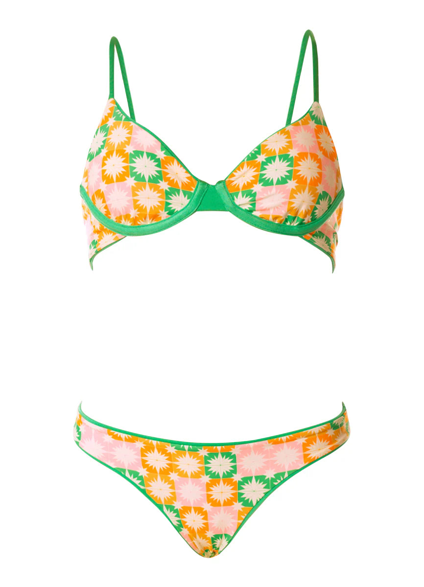 Palm Leaf Dainty Unmolded Underwire Bikini Top