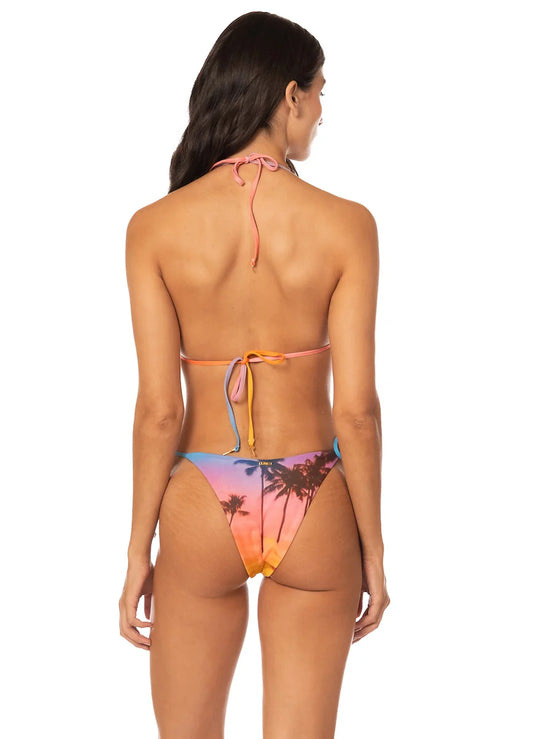Peach Drift Sunshine Regular Rise Tie Side Bikini Bottom - Reversible