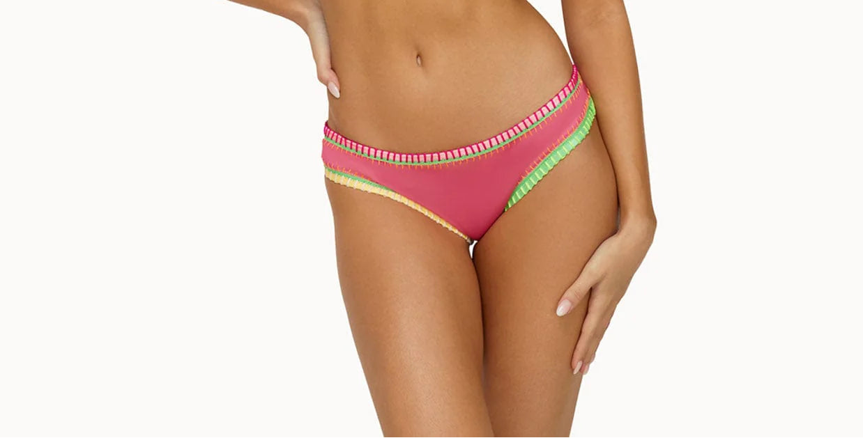 Platinum Crochet Trim Scoop Bottom - Bubble Gum