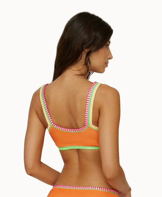 Platinum Crochet Trim Sporty Top -Tango Mango