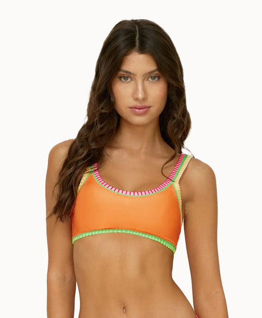Platinum Crochet Trim Sporty Top -Tango Mango