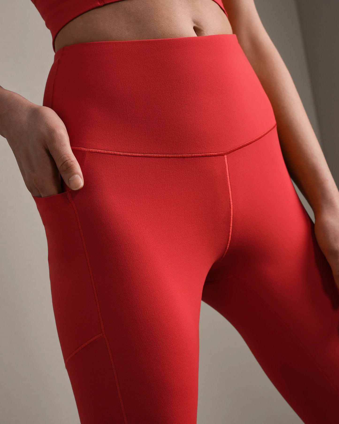 Revive 7/8 Pocket Legging- Cabana Red