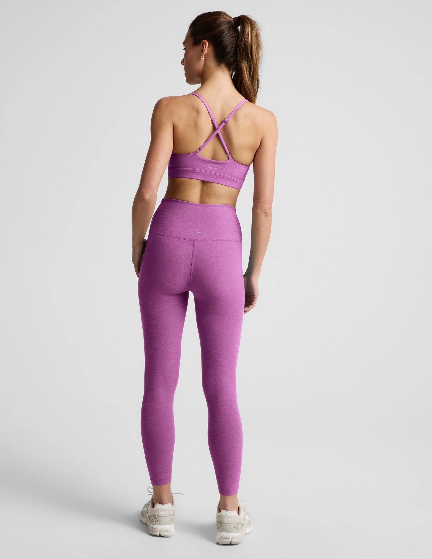 Spacedye Caught In The Midi High Waisted Legging - Fun Fuchsia Heather