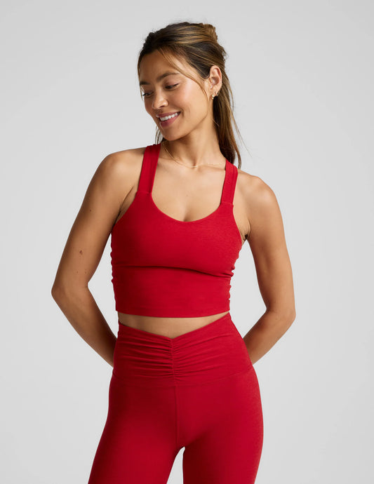 Spacedye Twist Through Cropped Tank - Red