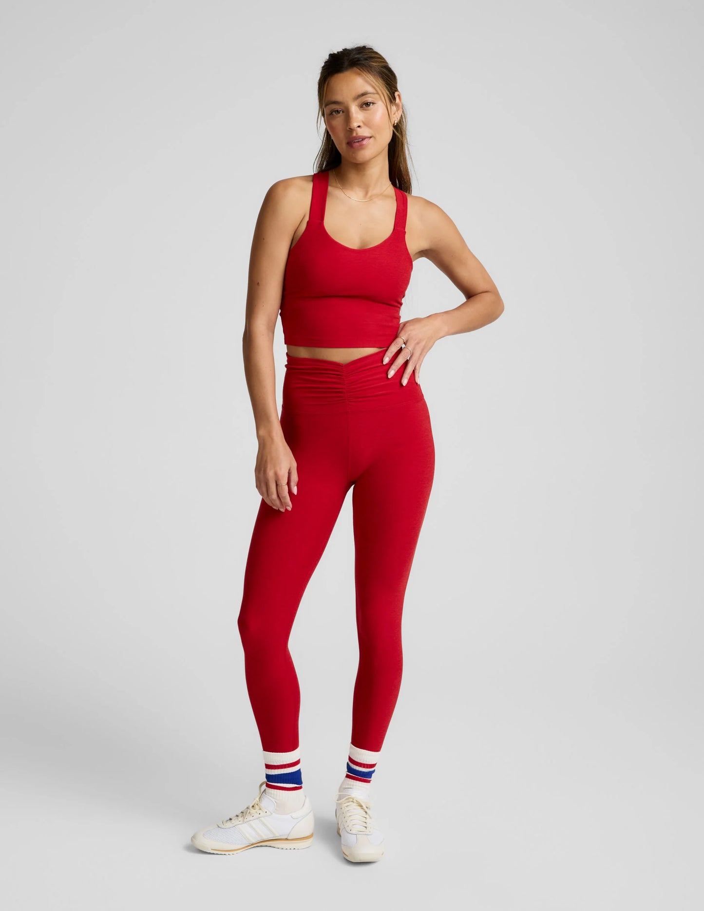 Spacedye Twist Through Cropped Tank - Red