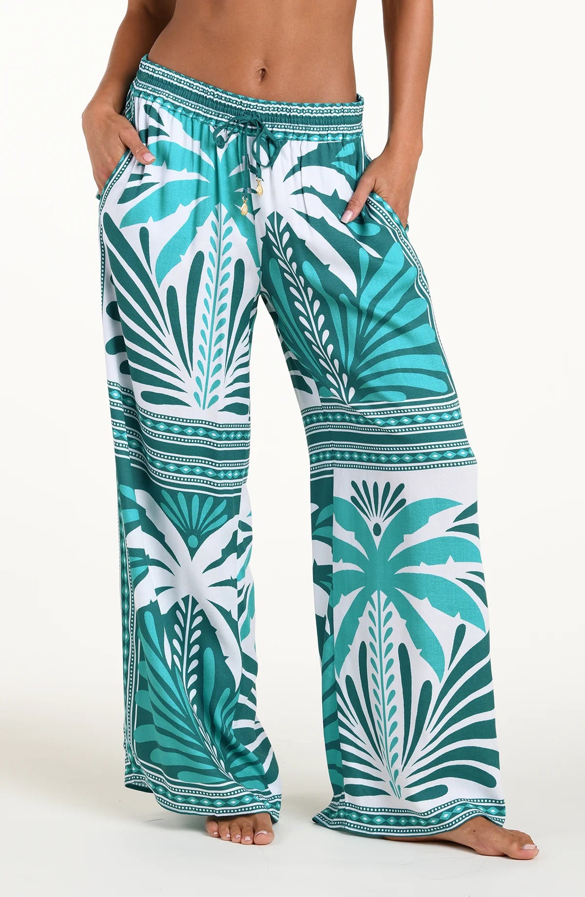 Beach Pant- Patchwork Palms XS-XL