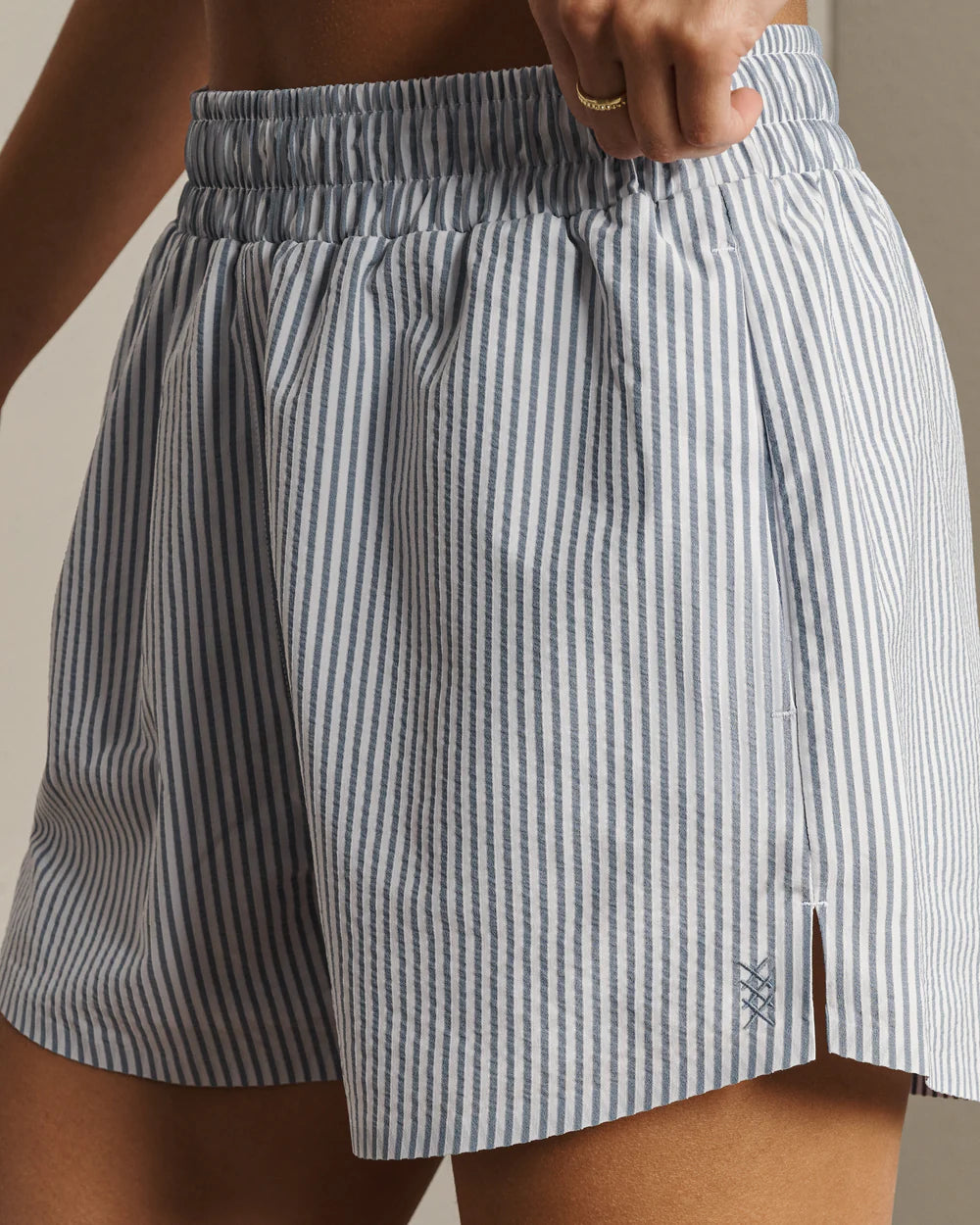 Saltair Short Lined- Washed Navy Stripe