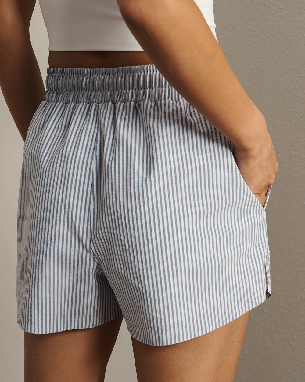 Saltair Short Lined- Washed Navy Stripe