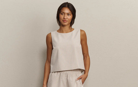 Saltair Tank - Taupe Stripe