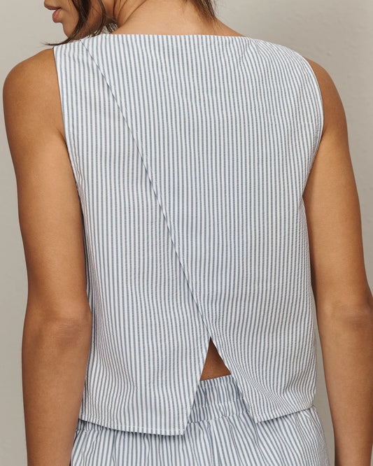 Saltair Tank - Washed Navy Stripe