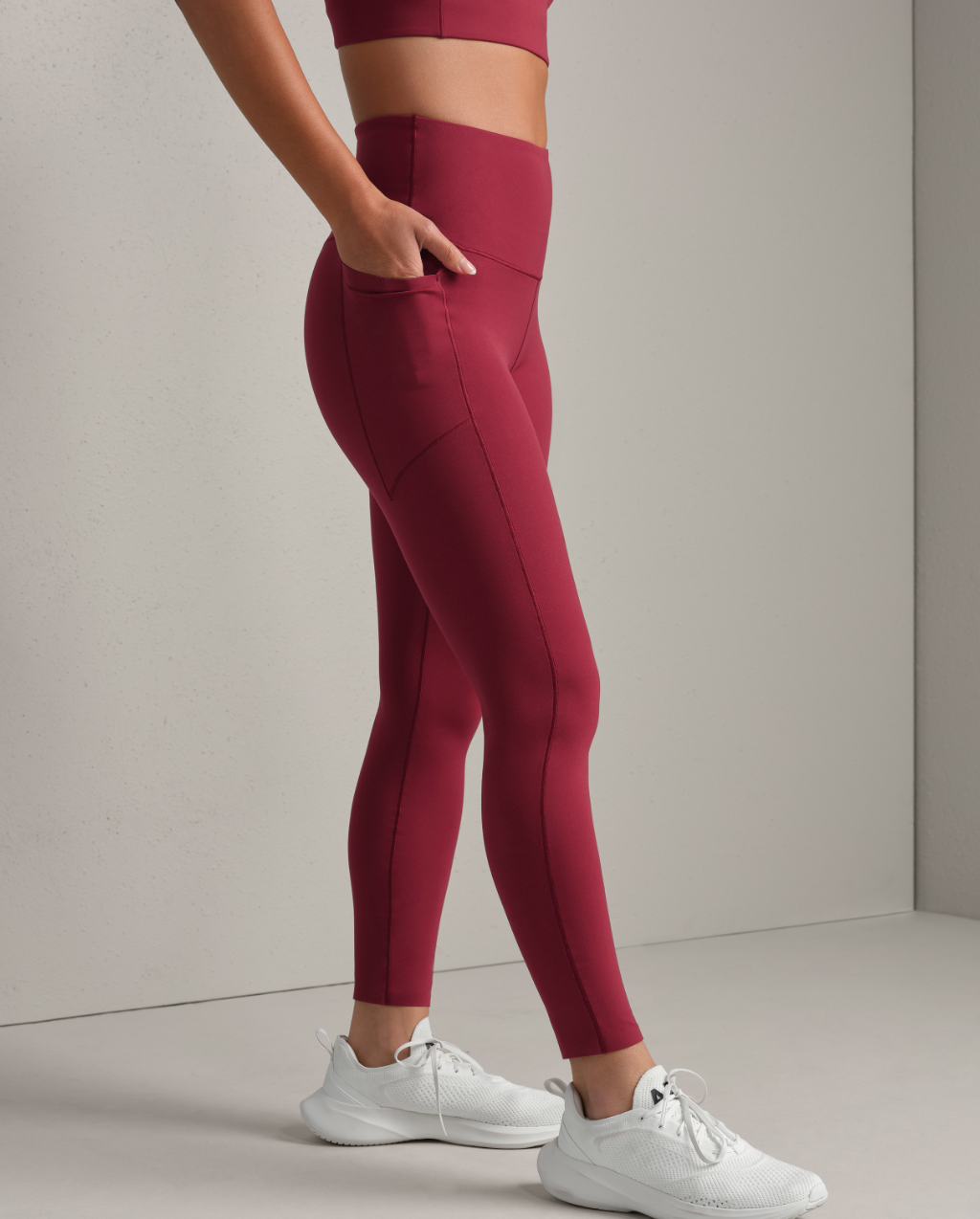Revive 7/8 Pocket Legging- Cranberry XS-XXL
