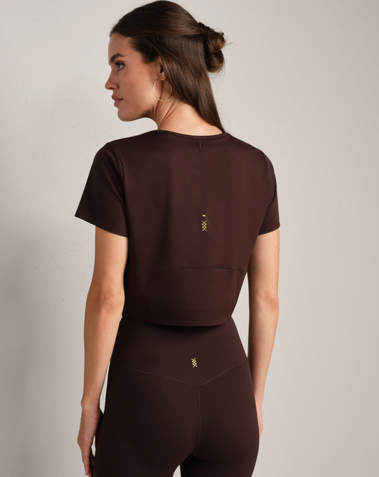 Serene Cropped Tee- Dark Espresso XS-XL