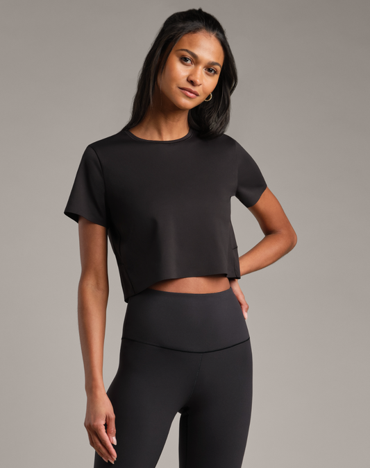 Serene Cropped Tee- Black XS-XL